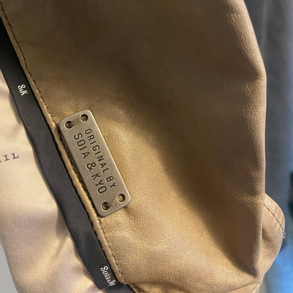 Soia & Kyo Tan Leather Moto Jacket - Picture 4 of 7